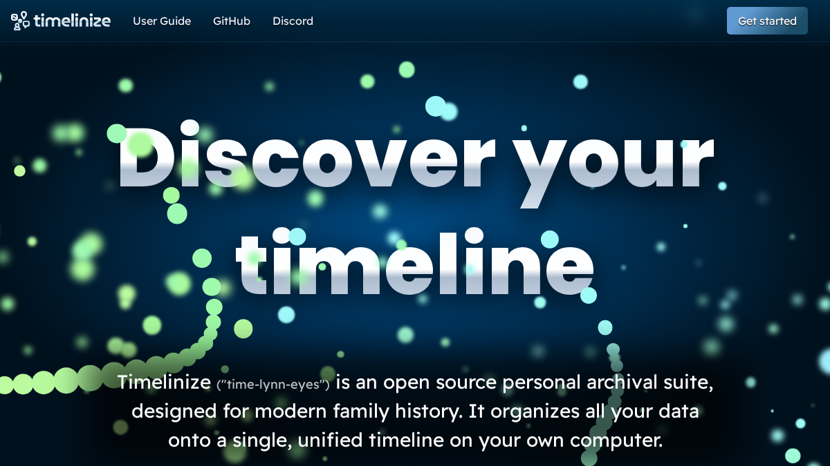 timelinize.com 官网首页截图