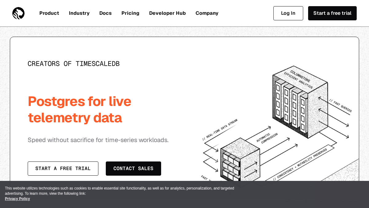 timescaledb.com 官网首页截图