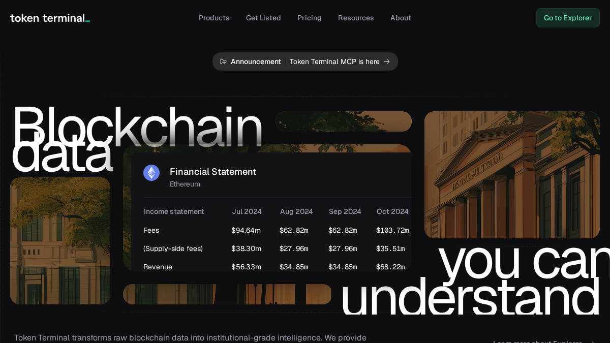 tokenterminal.com 官网首页截图