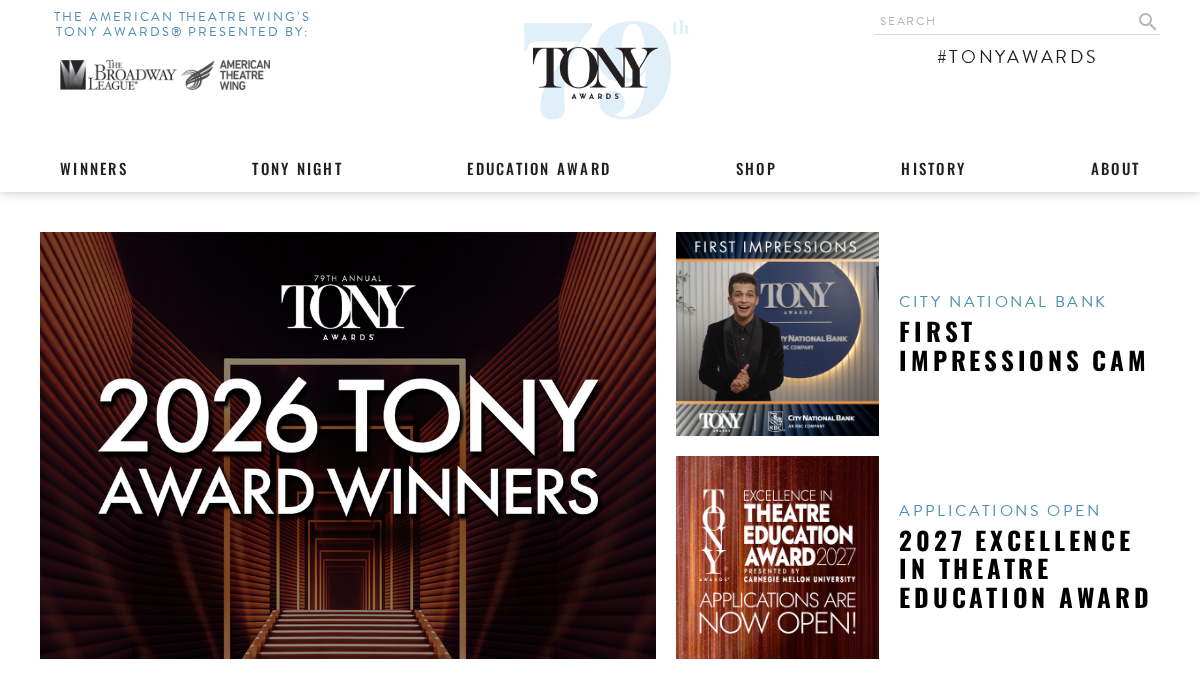 tonyawards.com 官网首页截图
