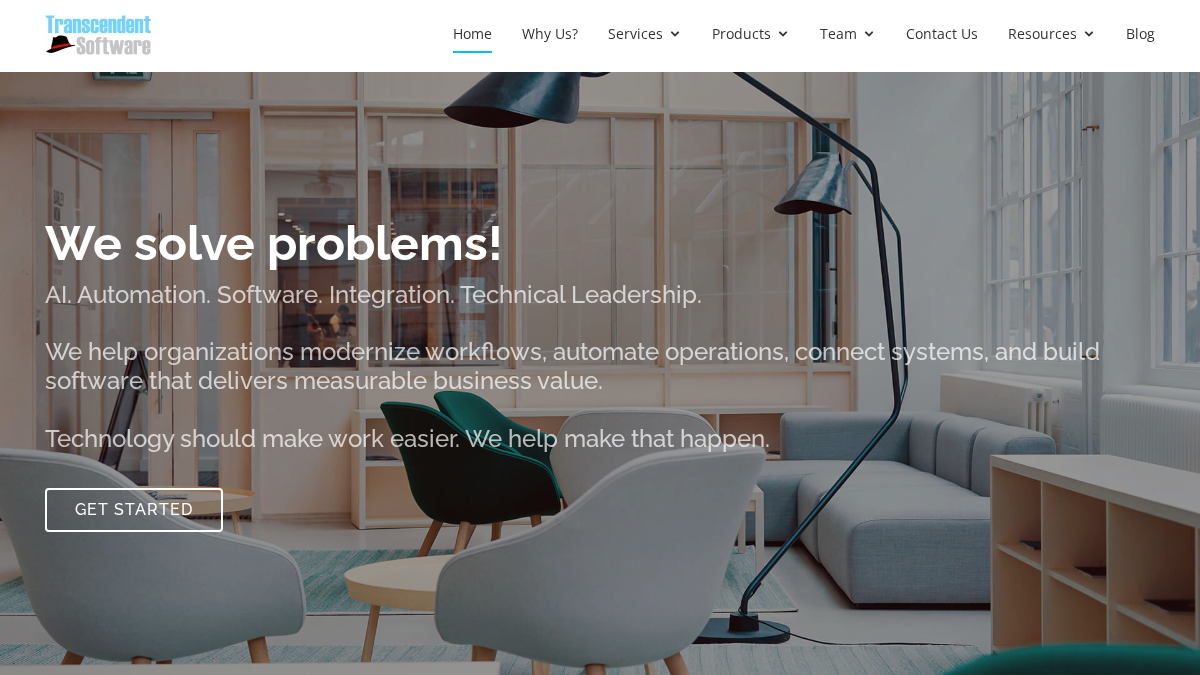 transcendentsoftware.com 官网首页截图