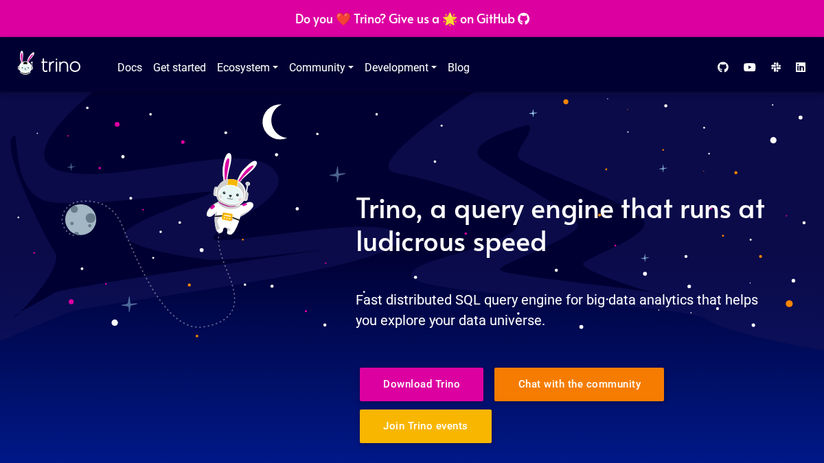 trino.io 官网首页截图