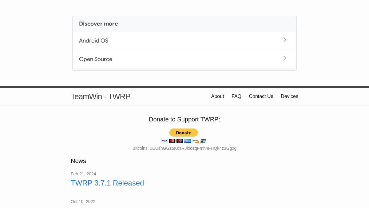 twrp.me 官网首页截图