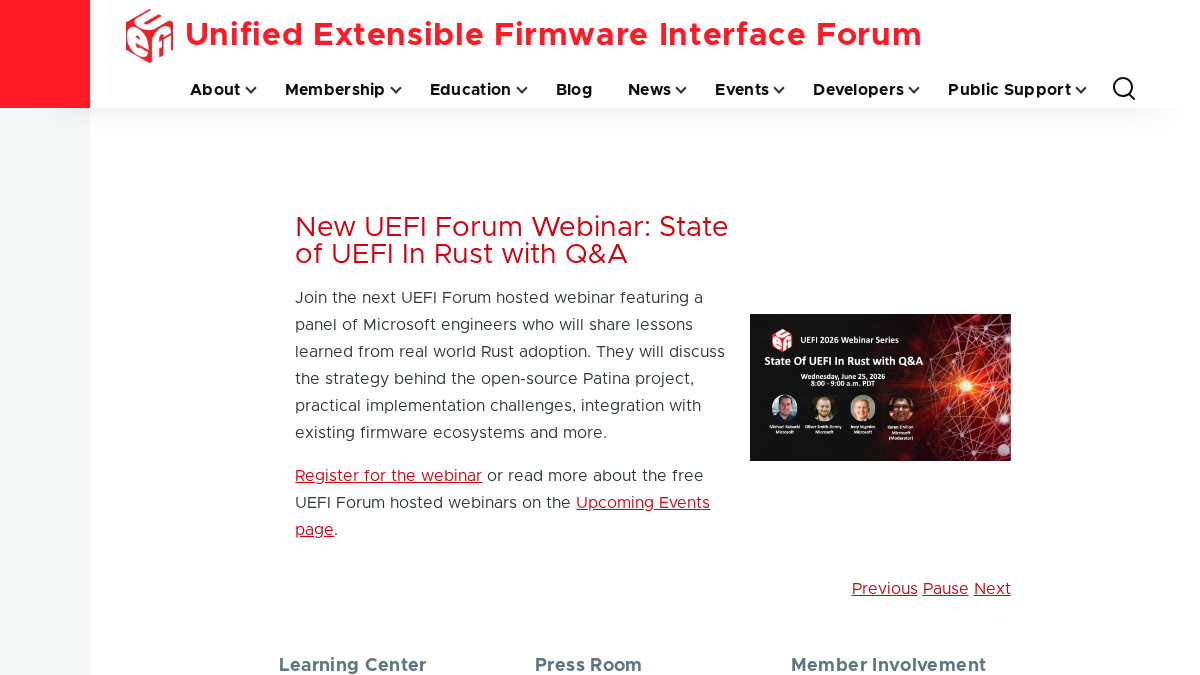 uefi.org 官网首页截图