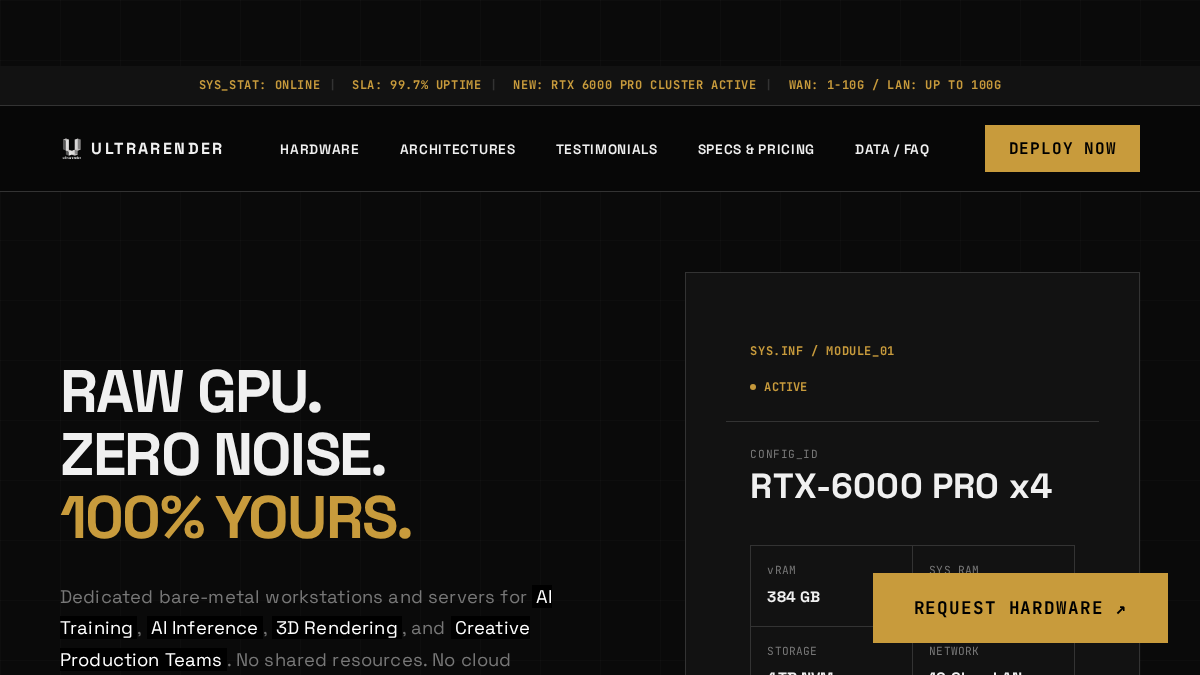 ultrarender.com 官网首页截图