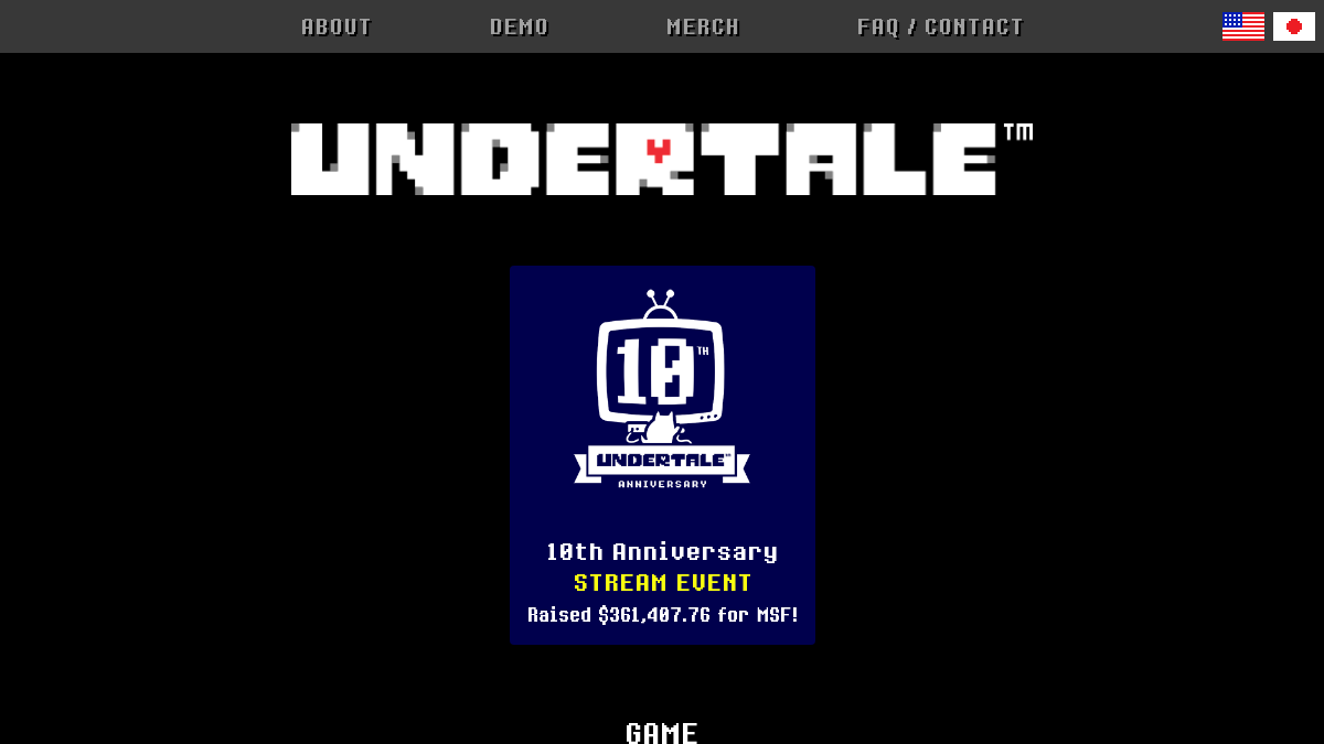 undertale.com 官网首页截图