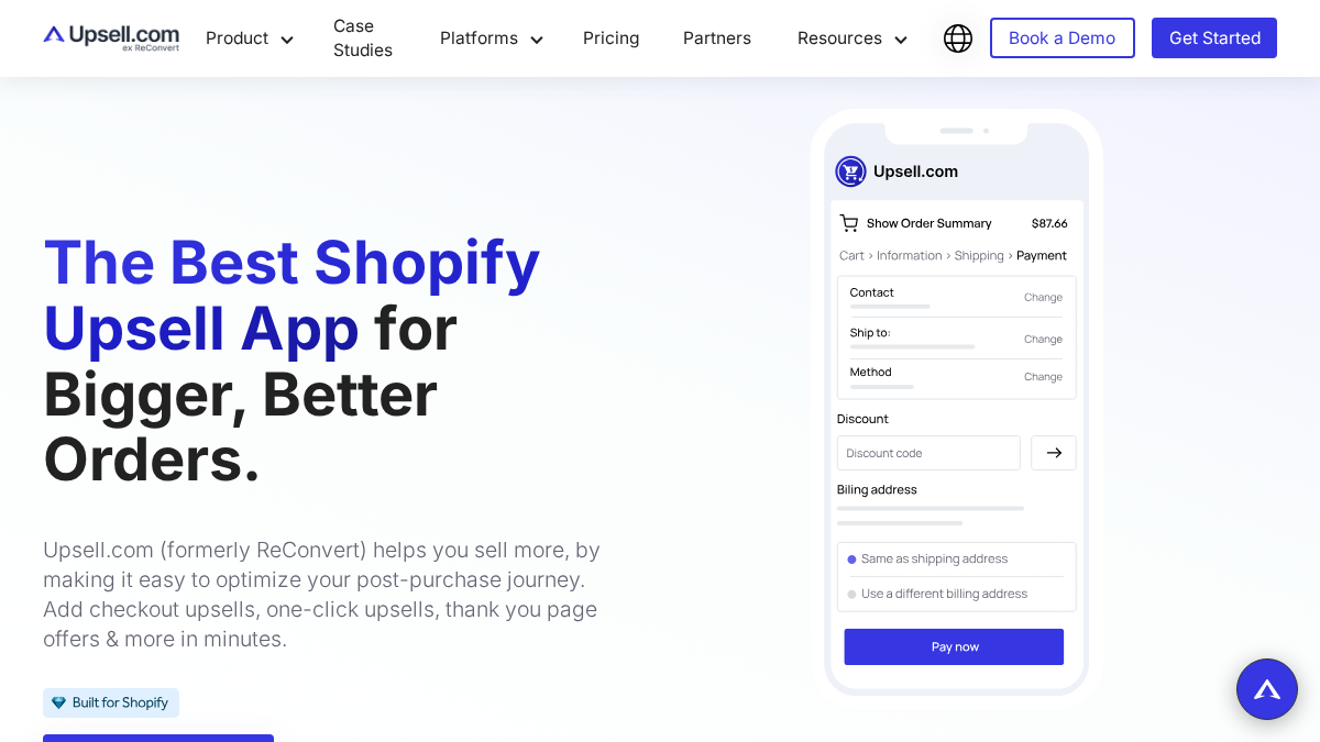 upsell.com 官网首页截图