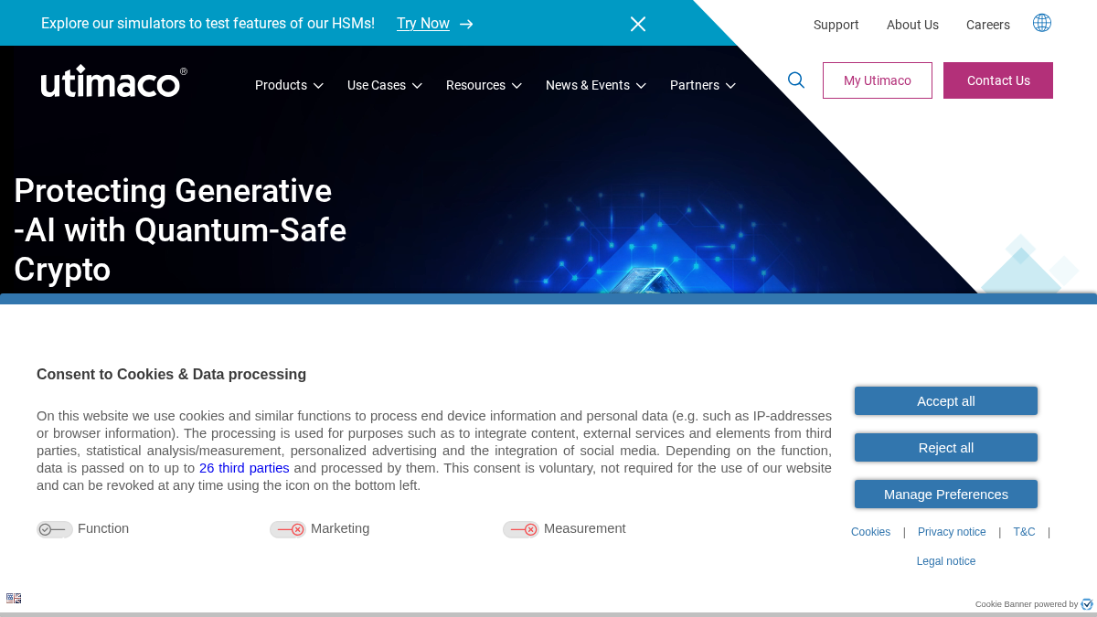 utimaco.com 官网首页截图