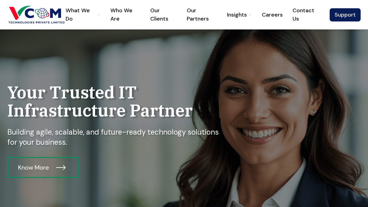 vcomtechnologies.in 官网首页截图