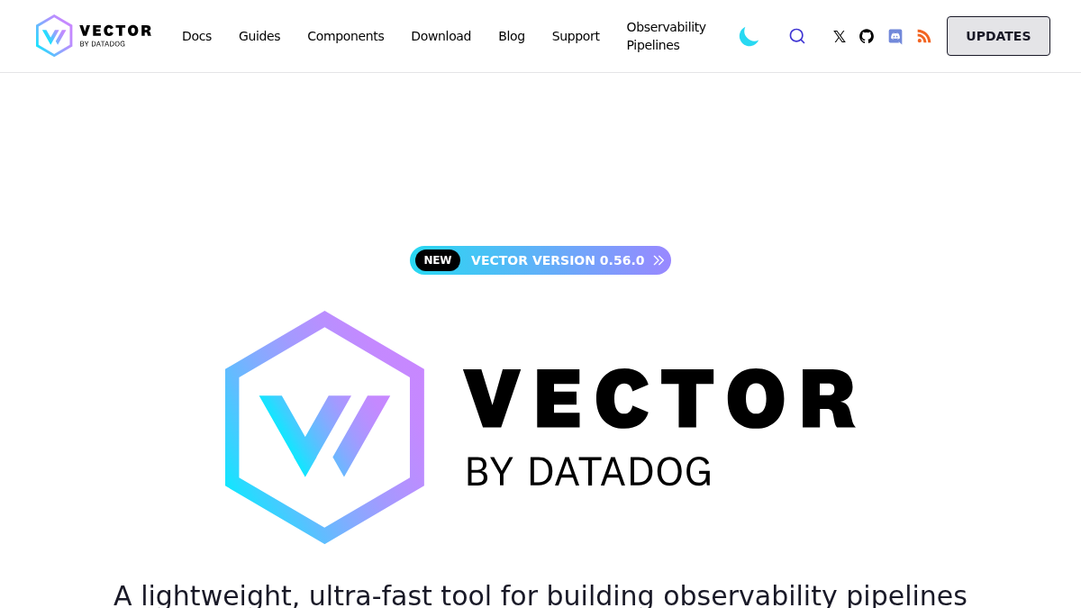 vector.dev 官网首页截图