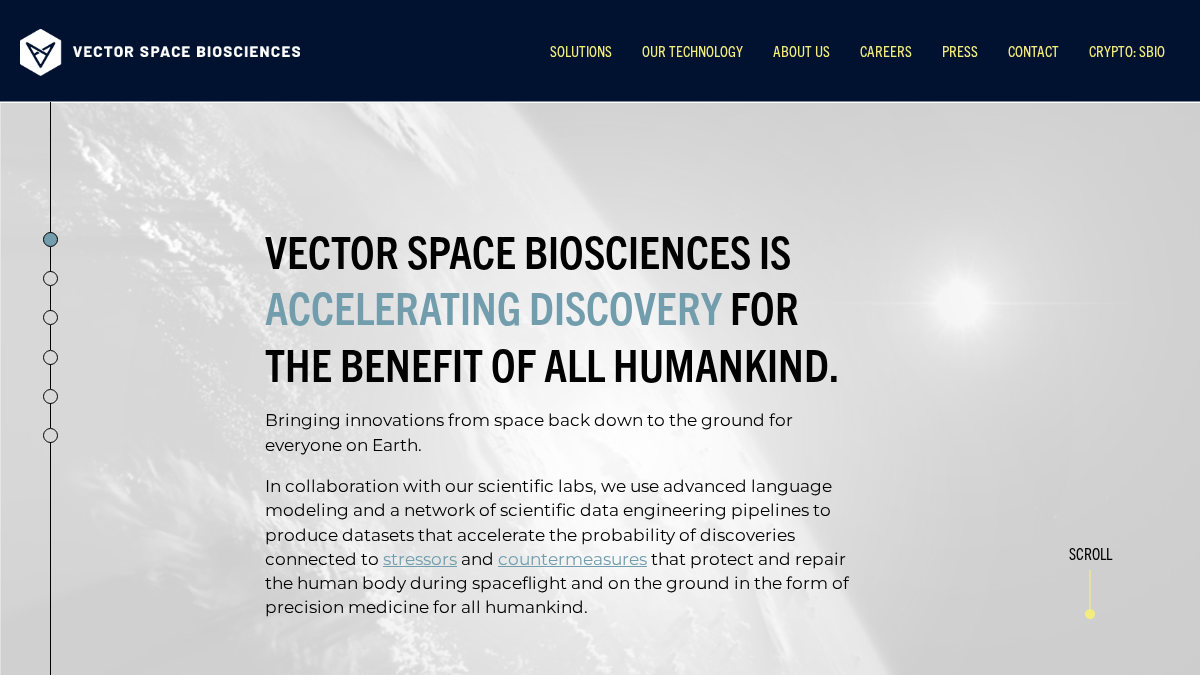 vectorspacebio.science 官网首页截图