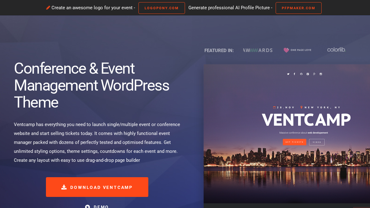 ventcampwp.com 官网首页截图