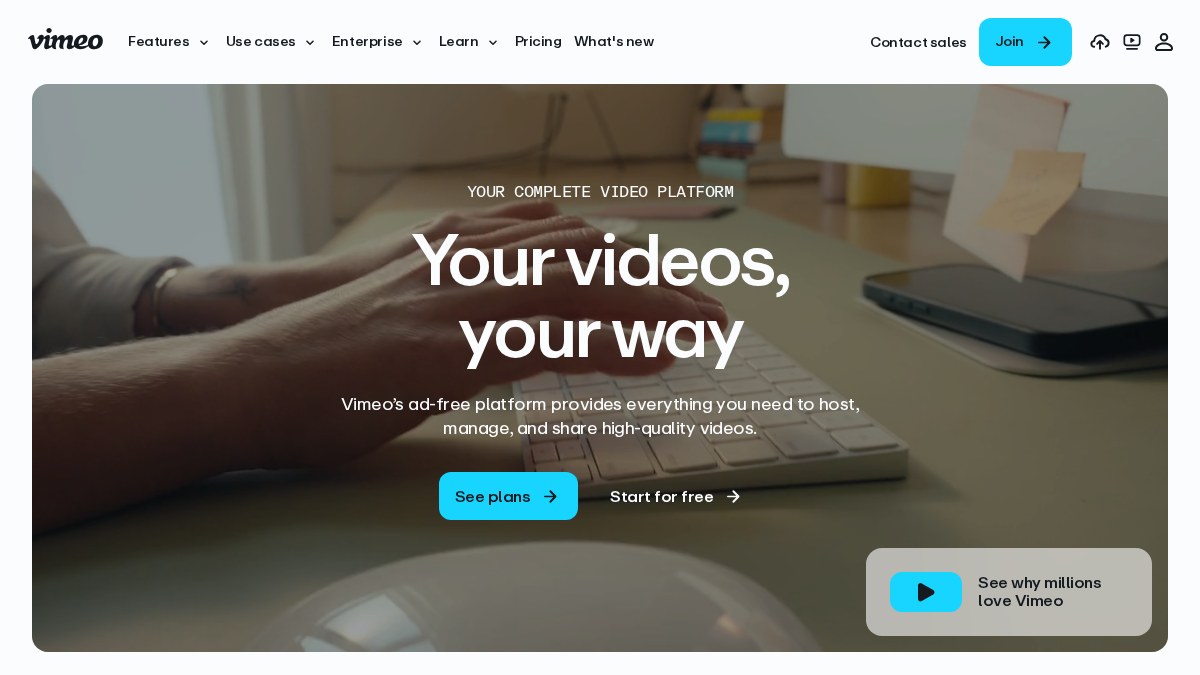 vimeo.com 官网首页截图