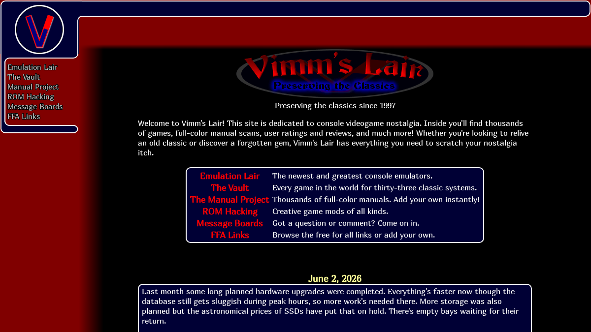vimm.net 官网首页截图