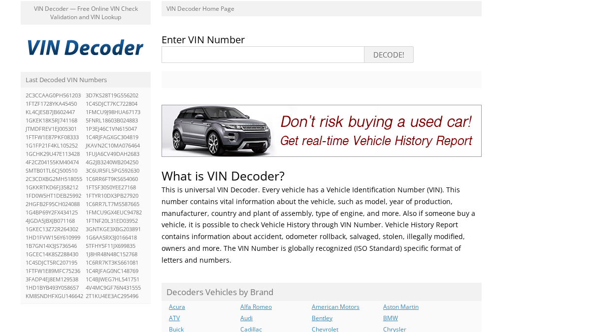 vin-decoder.org 官网首页截图