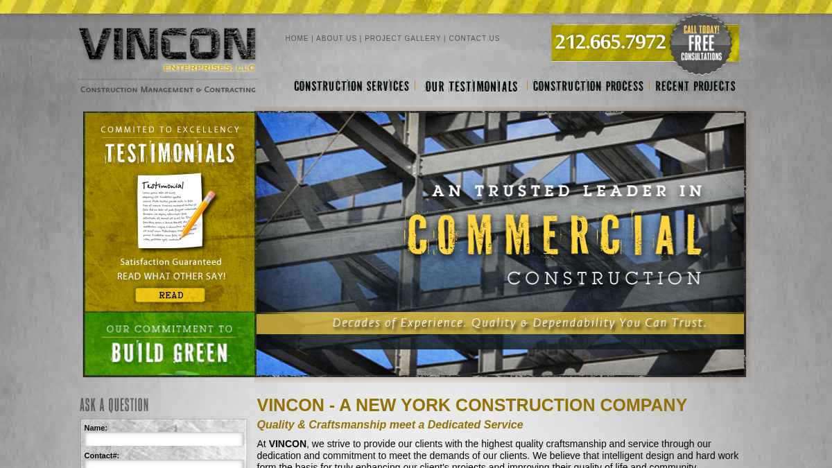 vinconnyc.com 官网首页截图