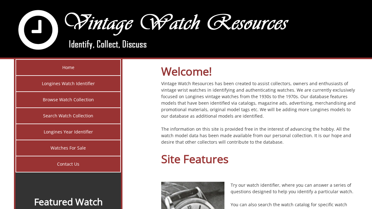 vintagewatchresources.com 官网首页截图
