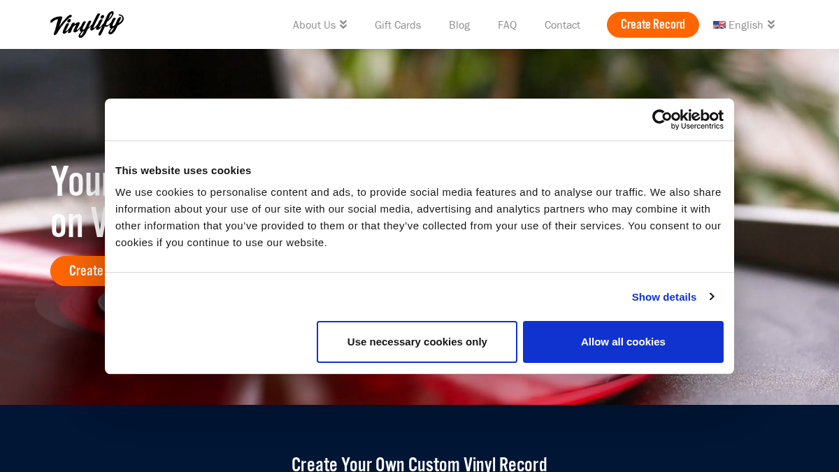 vinylify.com 官网首页截图