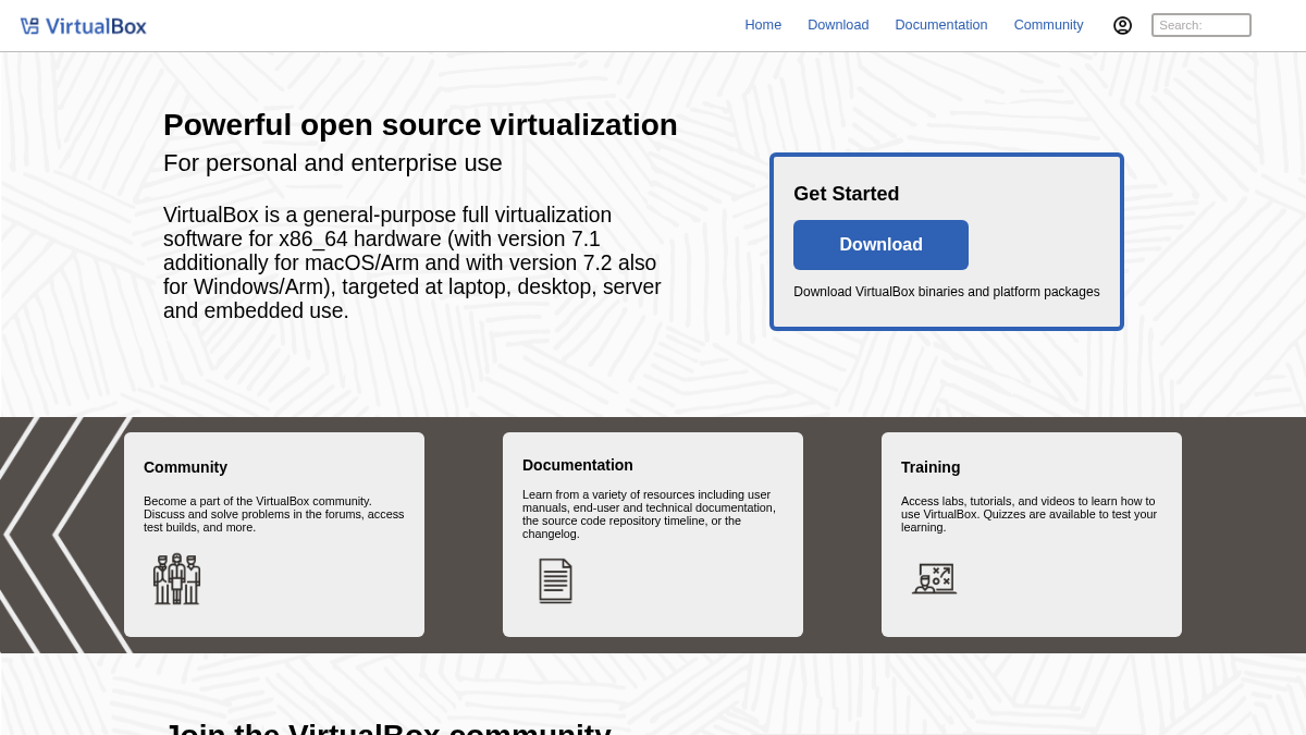 virtualbox.org 官网首页截图