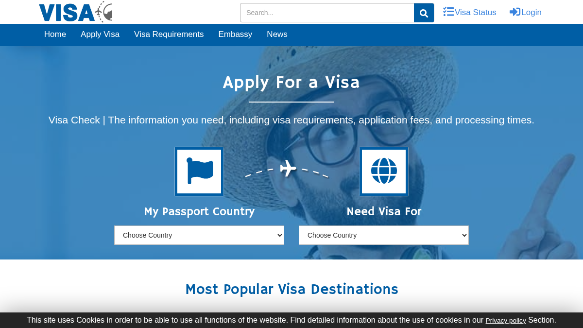 visacent.com 官网首页截图