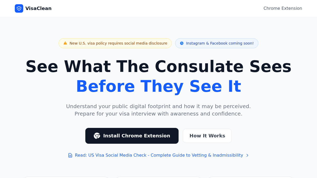 visaclean.app 官网首页截图