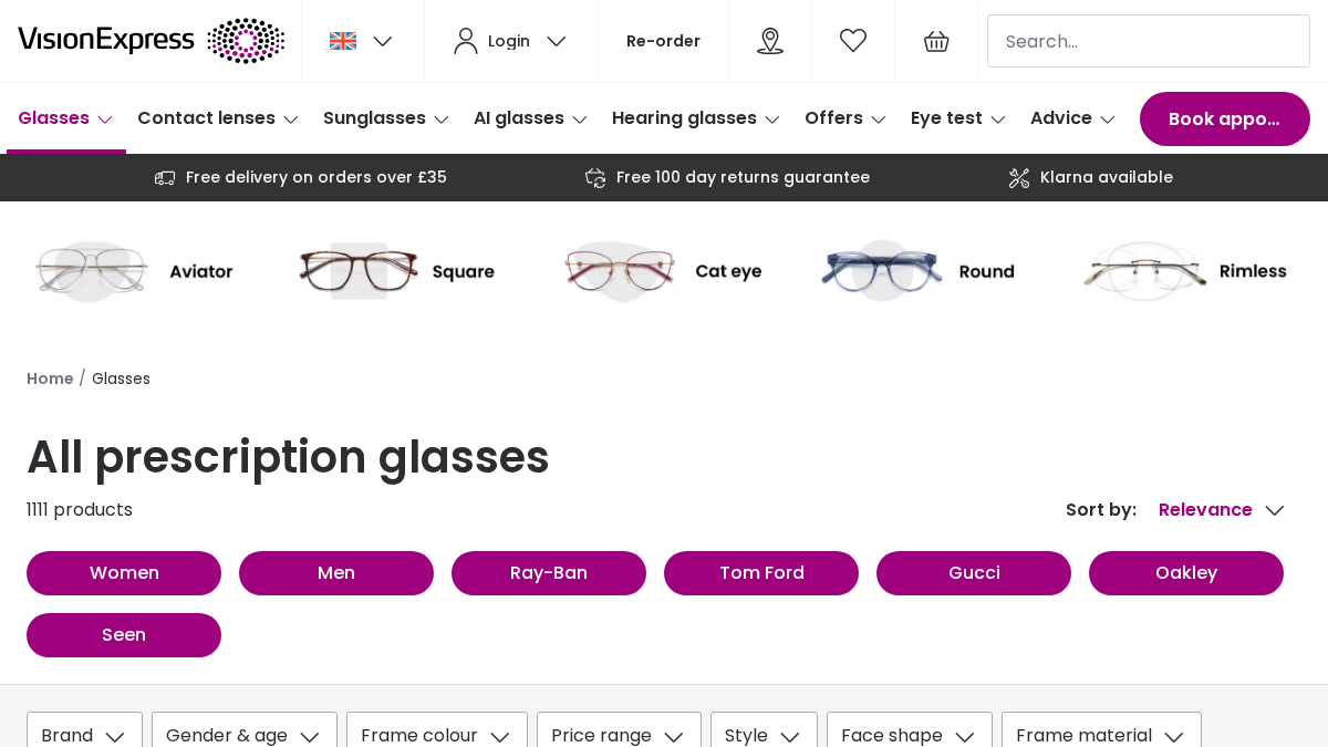 visionexpress-spectacles.com 官网首页截图