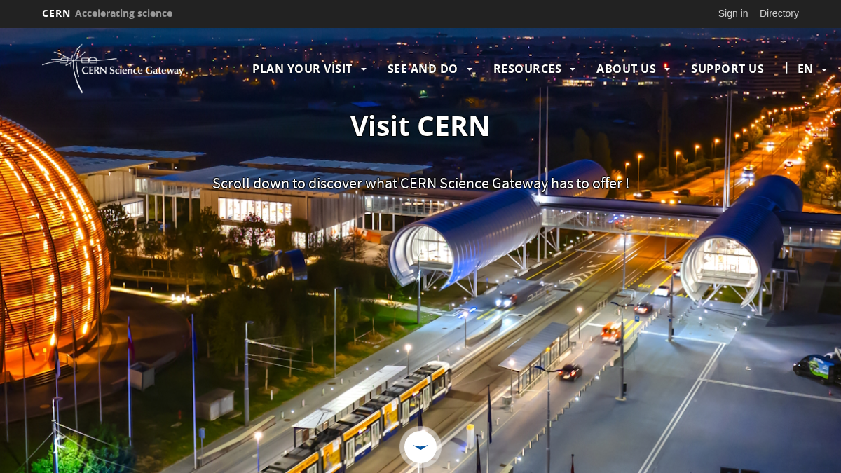 visit.cern 官网首页截图