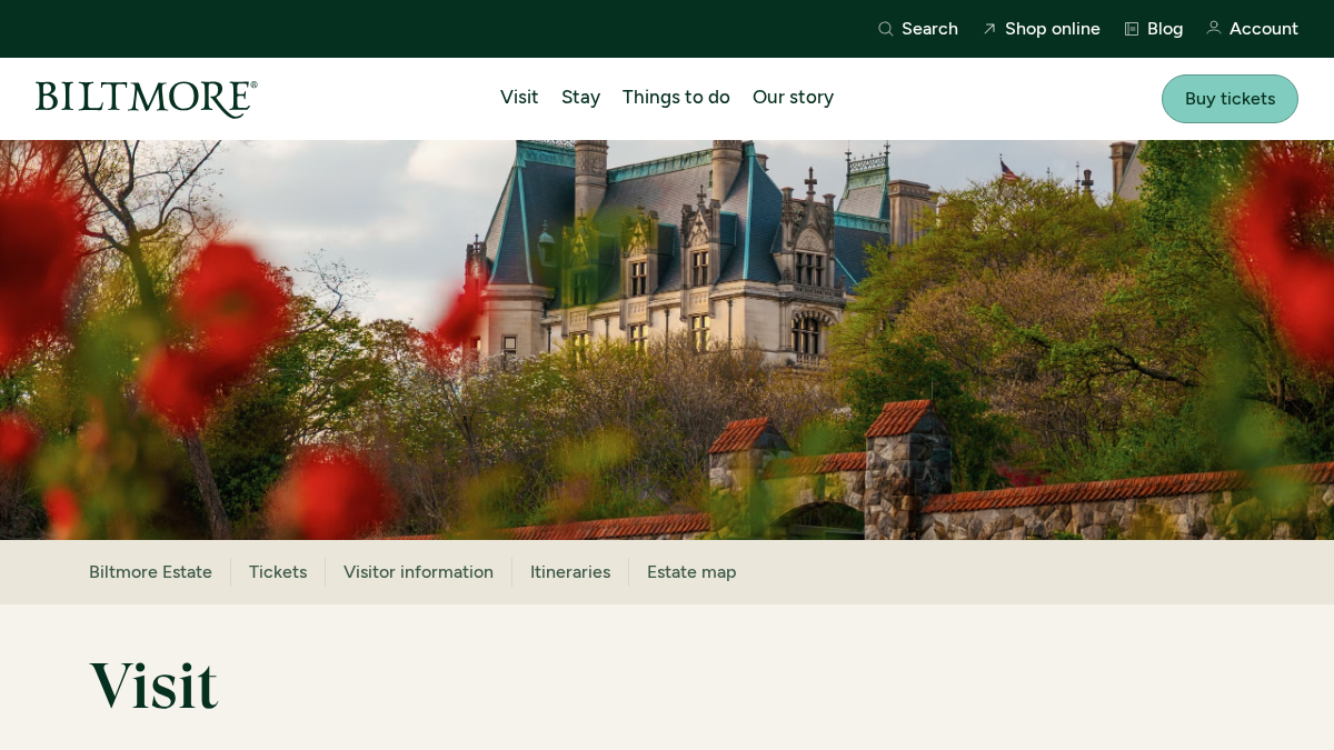 visitbiltmore.com 官网首页截图