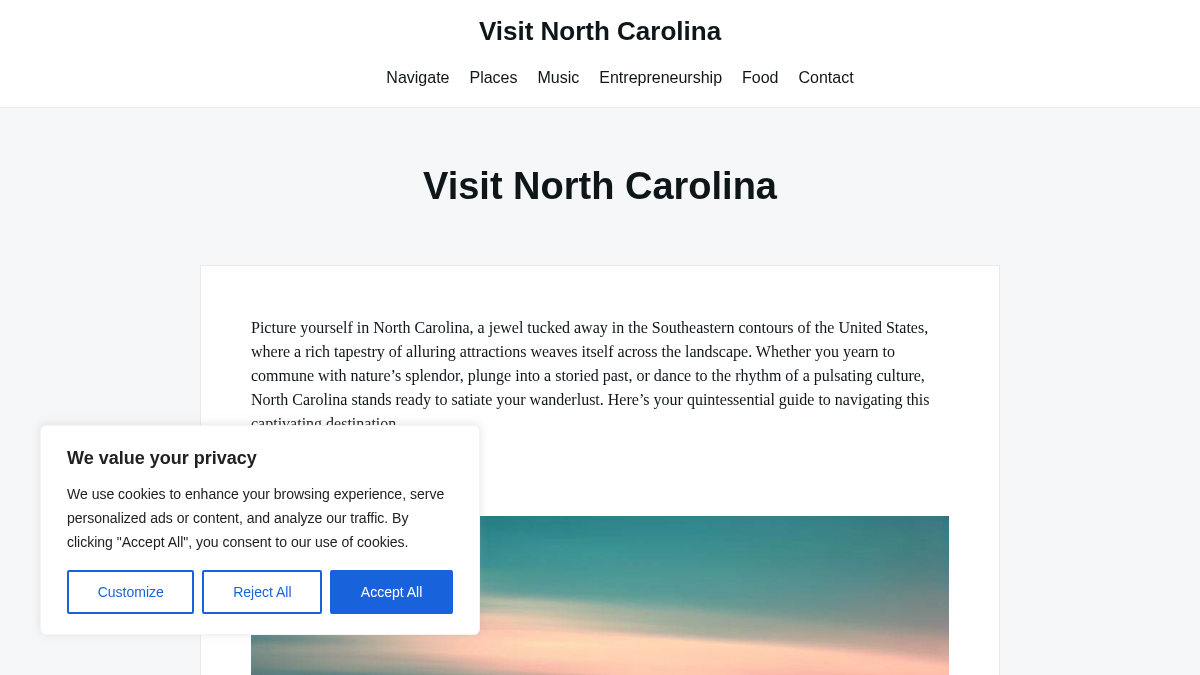 visitonc.com 官网首页截图