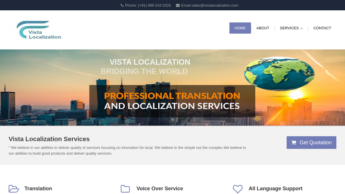 vistalocalization.com 官网首页截图