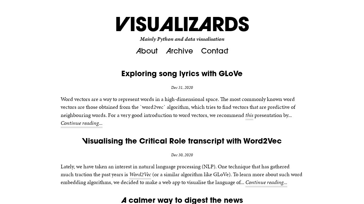 visualizards.com 官网首页截图