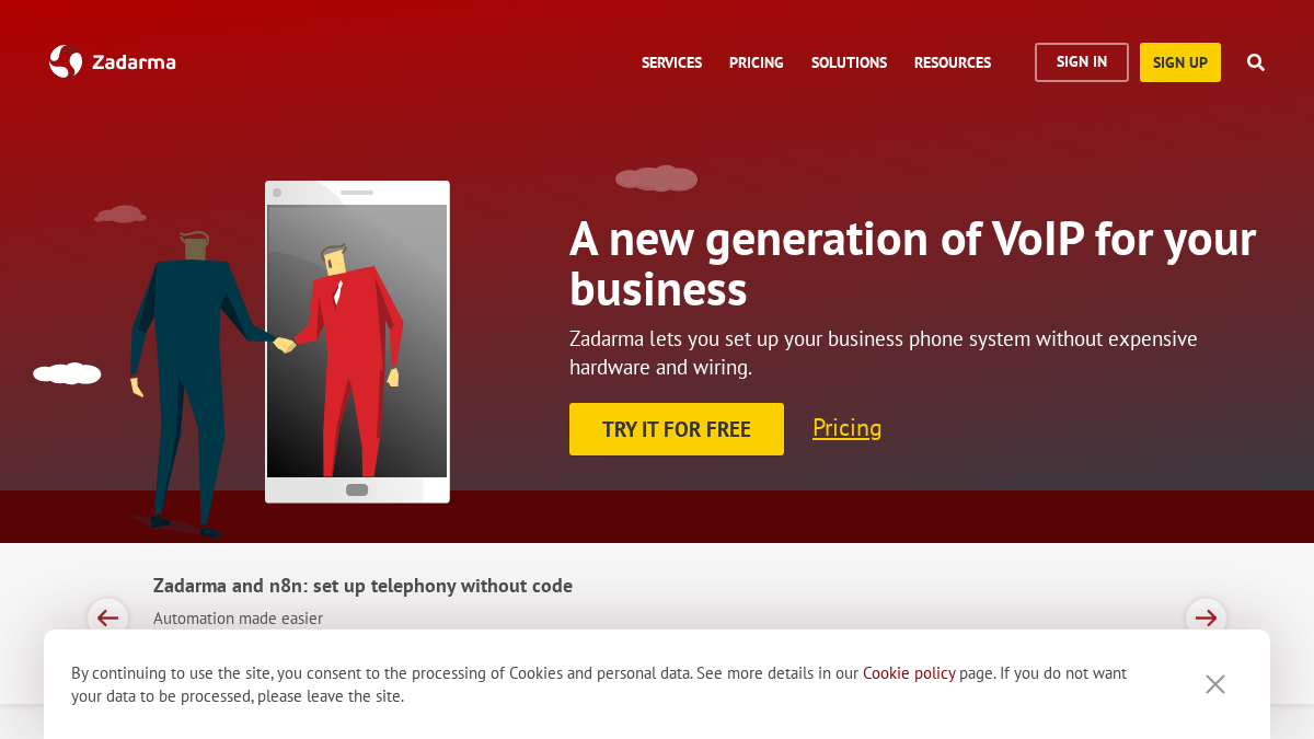 zadarma.com 官网首页截图