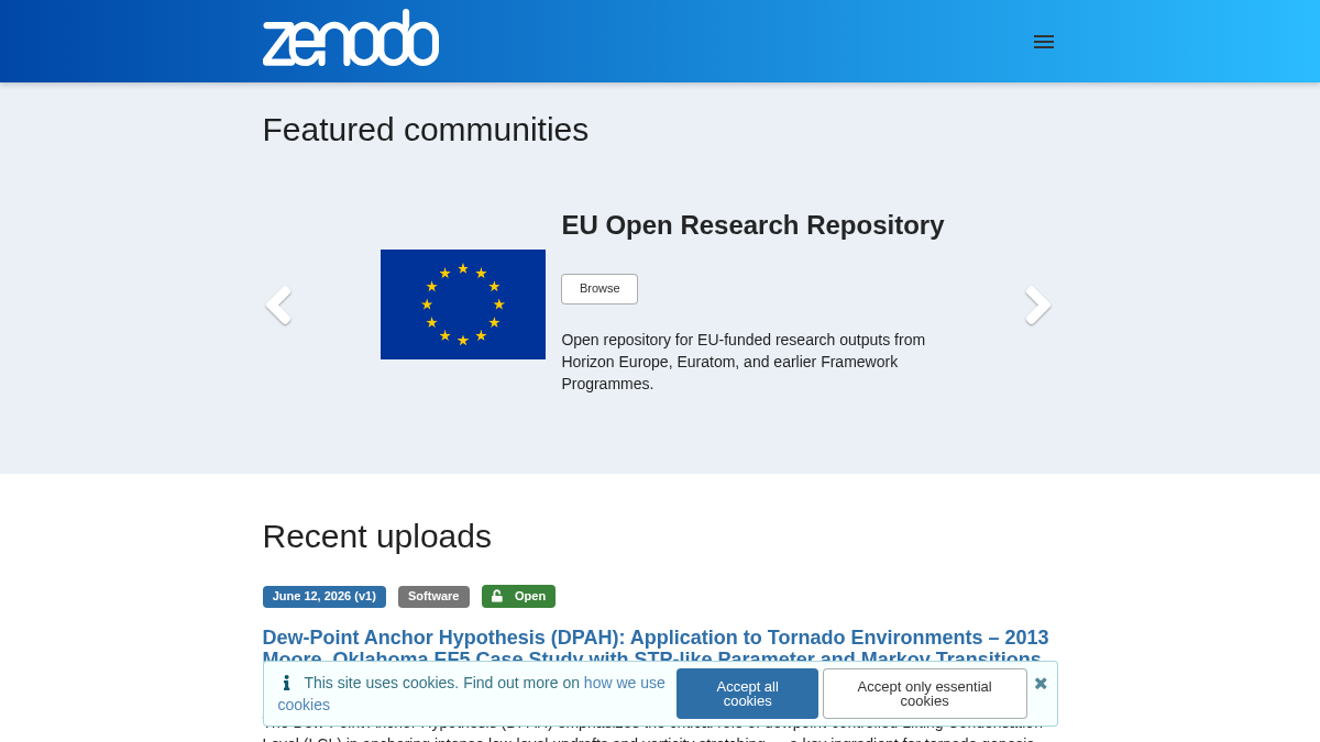 zenodo.org 官网首页截图