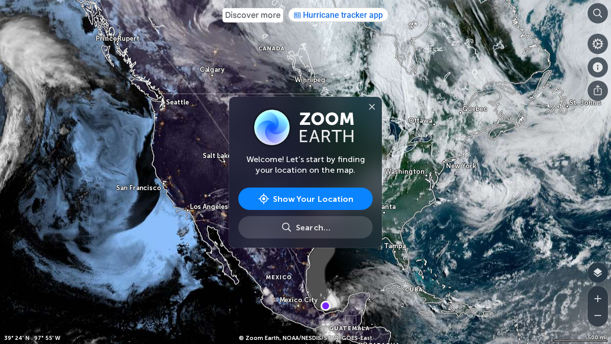 zoom.earth 官网首页截图
